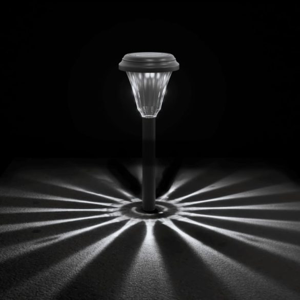 12 db fehér napelemes ösvény lámpa tüskével