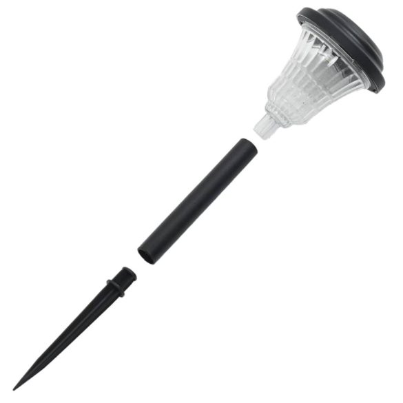 12 db fehér napelemes ösvény lámpa tüskével