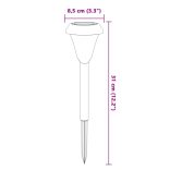 12 db fehér napelemes ösvény lámpa tüskével