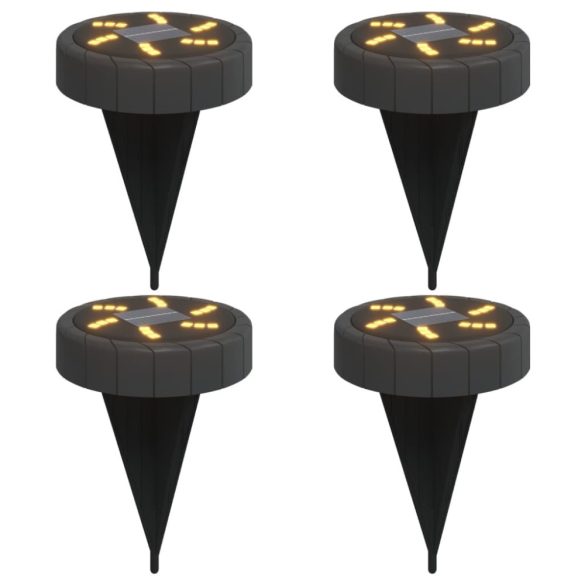 4 db meleg fehér napelemes kültéri talajlámpa tüskével