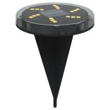 4 db meleg fehér napelemes kültéri talajlámpa tüskével