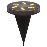 12 db meleg fehér napelemes kültéri talajlámpa tüskével