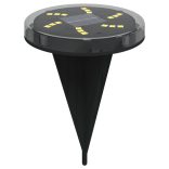 12 db meleg fehér napelemes kültéri talajlámpa tüskével