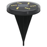 12 db meleg fehér napelemes kültéri talajlámpa tüskével