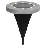 12 db meleg fehér napelemes kültéri talajlámpa tüskével