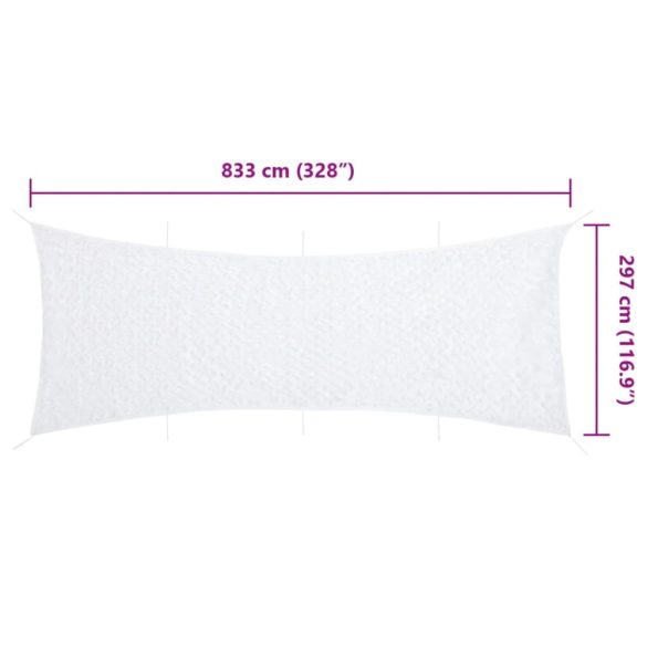 fehér kamuflázsháló tárolózsákkal 833x297 cm