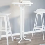 fehér bárasztal szerelt fa és acél Ø60x110 cm