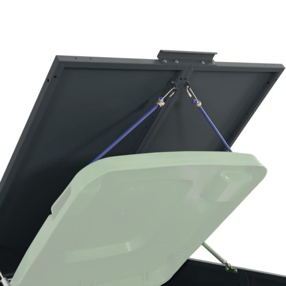 antracit színű, gurulós szemeteskuka-tároló egyszemélyes kukához 69 x 79 x 117 cm acél