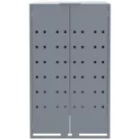 szürke acél kerekes tároló 1 szemeteskukához 69 x 79 x 117 cm