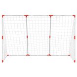 2 az 1-ben fehér gyerekfocikapu labdákkal 184 x 64 x 124 cm