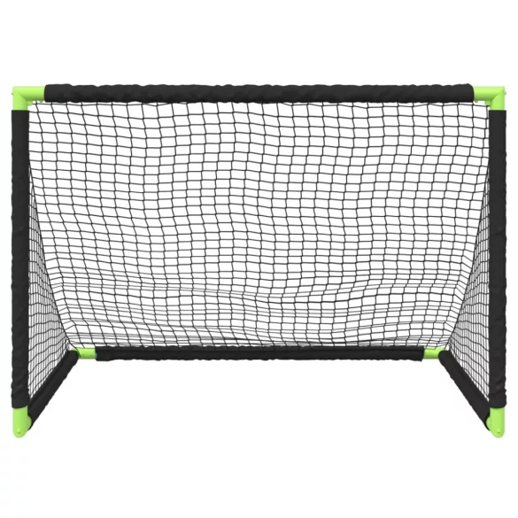 fekete összecsukható gyerekfocikapu 90 x 64 x 64 cm