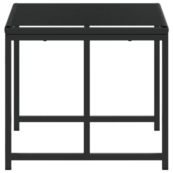 4 db fekete polyrattan kerti ülőke