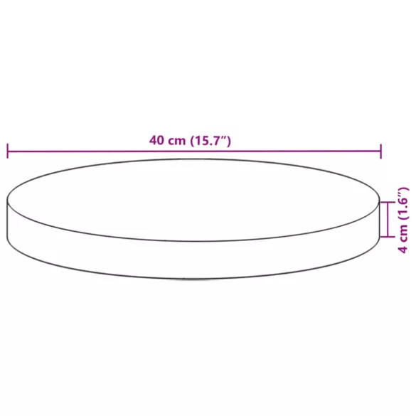 kerek tömör akácfa asztallap Ø40 x 4 cm
