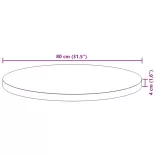 kerek tömör akácfa asztallap Ø80 x 4 cm