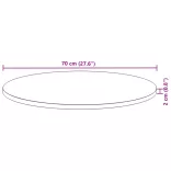 kerek tömör akácfa asztallap Ø70 x 2 cm