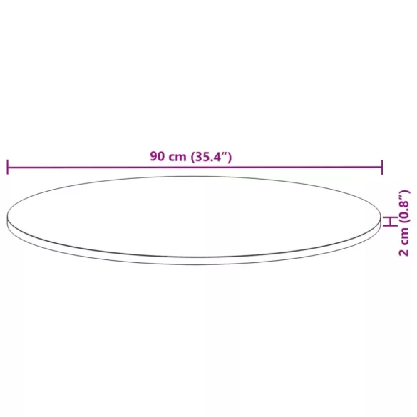 kerek tömör akácfa asztallap Ø90 x 2 cm