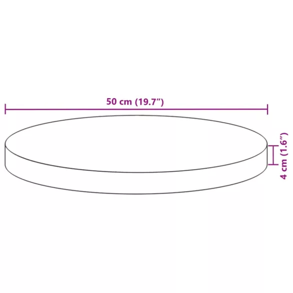 kerek tömör akácfa asztallap Ø50 x 4 cm
