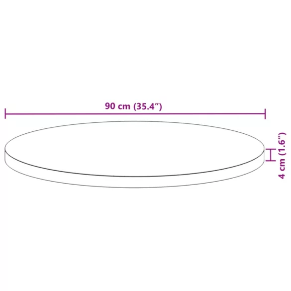 kerek tömör akácfa asztallap Ø90 x 4 cm