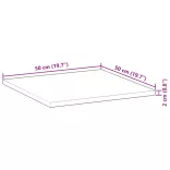 négyzet alakú tömör akácfa asztallap 50 x 50 x 2 cm
