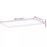 tömör akácfa téglalap alakú asztallap 100 x 40 x 2 cm