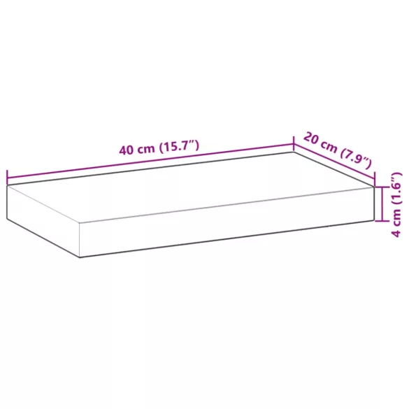 tömör akácfa téglalap alakú asztallap 40 x 20 x 4 cm