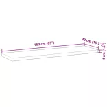 tömör akácfa téglalap alakú asztallap 160 x 40 x 4 cm