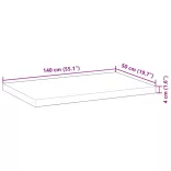 négyszög alakú tömör akácfa asztallap 140 x 50 x 4 cm