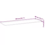 négyszög alakú tömör akácfa asztallap 140 x 40 x 2 cm