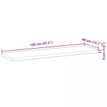 tömör akácfa téglalap alakú asztallap 120 x 40 x 4 cm