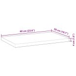 négyszög alakú tömör akácfa asztallap 60 x 50 x 4 cm