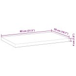 négyszög alakú tömör akácfa asztallap 80 x 50 x 4 cm