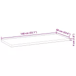 négyszög alakú tömör akácfa asztallap 140 x 60 x 4 cm