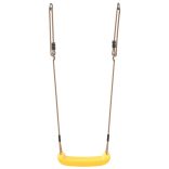 egyszemélyes sárga kültéri hinta gyerekeknek állítható kötéllel