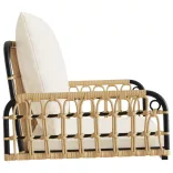 polirattan és acél hintaszék párnákkal 63 x 58 x 39 cm