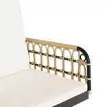 polirattan és acél hintaszék párnákkal 63 x 58 x 39 cm