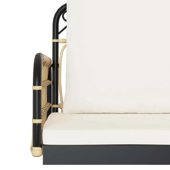 polirattan és acél hintapad párnákkal 105 x 58 x 38 cm