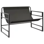 antracitszürke acél kerti pad párnával 113 cm