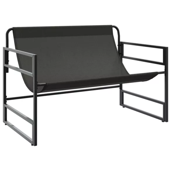 antracitszürke acél kerti pad párnával 113 cm