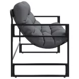 antracitszürke acél kerti pad párnával 113 cm
