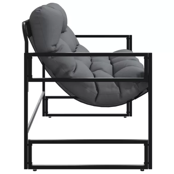 antracitszürke acél kerti pad párnával 113 cm