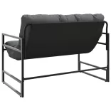 antracitszürke acél kerti pad párnával 113 cm