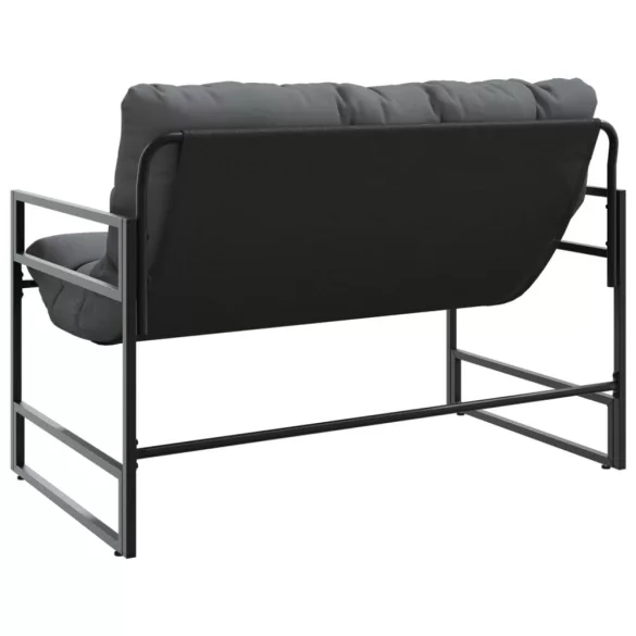 antracitszürke acél kerti pad párnával 113 cm