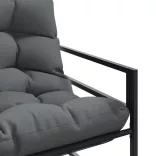 antracitszürke acél kerti pad párnával 113 cm