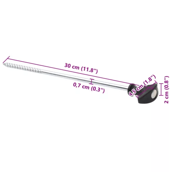 24 db horganyzott acél sátorcövek 30 cm Ø7 mm