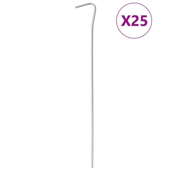 25 db horganyzott acél sátorcövek 23 cm Ø3 mm