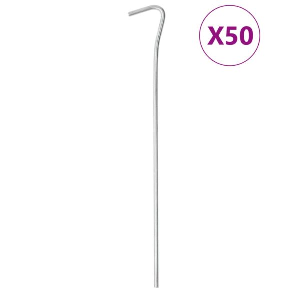 50 db horganyzott acél sátorcövek 23 cm Ø4 mm