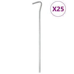 25 db horganyzott acél sátorcövek 23 cm Ø5 mm