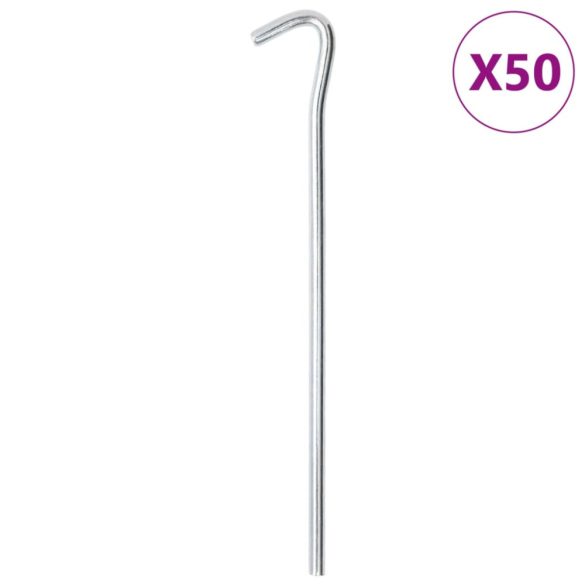 50 db horganyzott acél sátorcövek 23 cm Ø7 mm