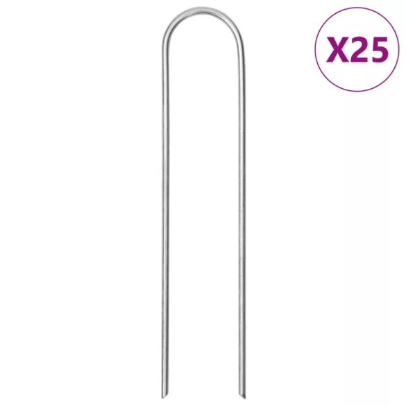 25 db U-alakú horganyzott acél talajcövek 15 x 3,5 cm