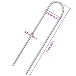 25 db U-alakú horganyzott acél talajcövek 15 x 3,5 cm